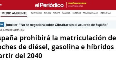 España prohibirá la matriculación de coches de diésel, gasolina e híbridos a partir del 2040