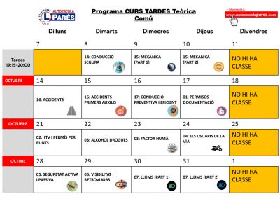 OCTUBRE 2024 TARDES