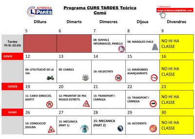 GENER 2026 TEÒRICA TARDA ERICA